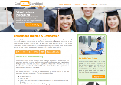 Get OSHA Certified Medical Waste Compliance Portal Certification website design software development project