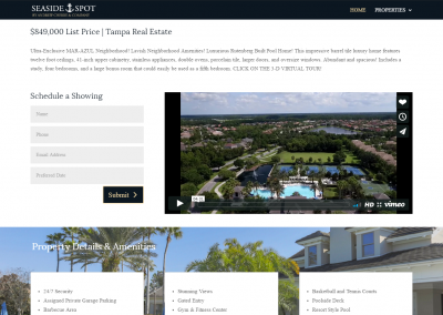 Real Estate Florida Andrew Cherry and Company Seaside Spot Clearwater Beach Florida Website Design Online Marketing SEO Website Build Software Development